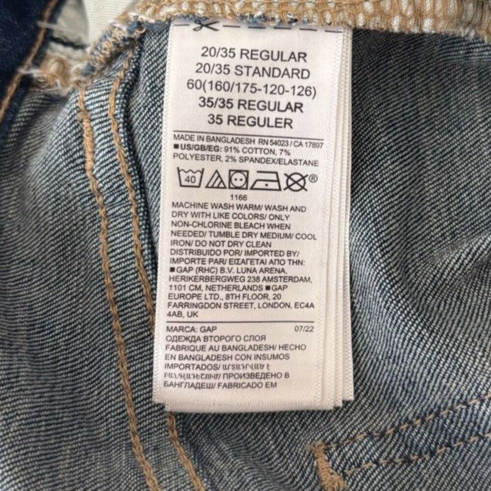 NWT Gap Jeans 20/35 Regular Dark Wash Blue Denim Pants New With Tags MSRP $60 - Picture 8 of 8